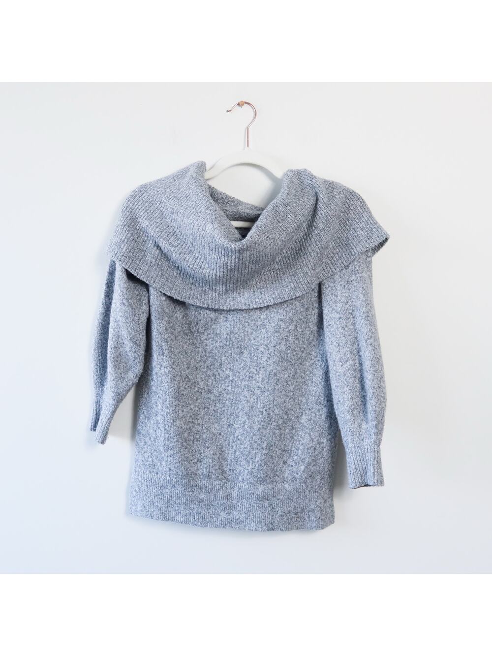 LOFT Off the Shoulder Grey Sweater Extra Small